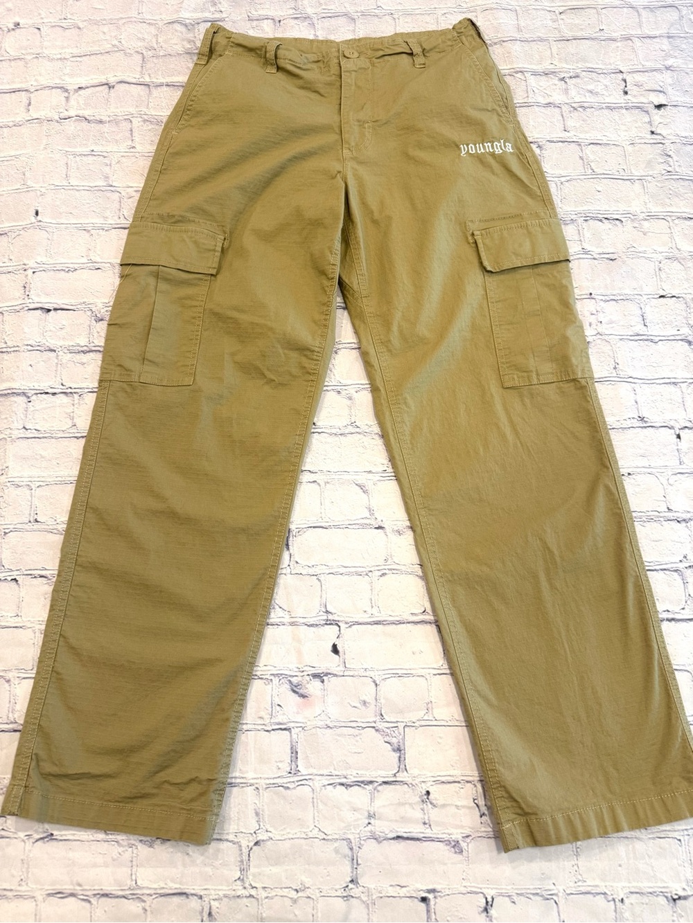 Youngla Trailblaze Cargo Ripstop Pants Tan Mens S | EUC | Model: 226